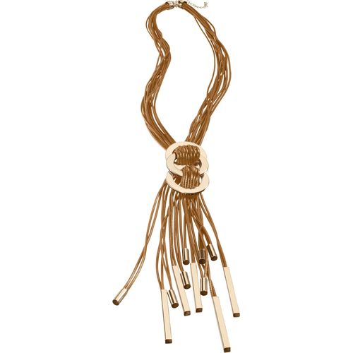 Lange Kette HEINE, Damen, Gr. N-Groesse, Metall, bunt (cognac, goldfarben), Halsketten Lange Kette