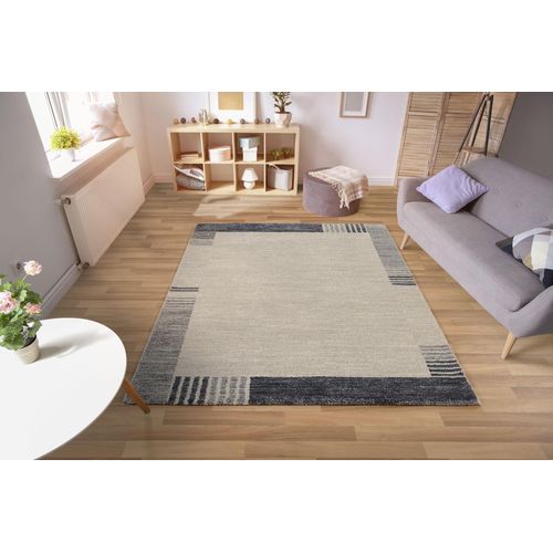 Teppich OCI DIE TEPPICHMARKE "CASTLE FLORA, auch als Läufer und in rund", blau, B:200cm H:20mm L:290cm, Polypropylen (PP), Teppiche, Teppich, dichter Frisé Kurzflor, farbiger Bordüre, Wohnzimmer, Schlafzimmer