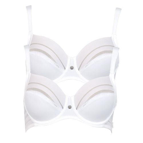 Bügel-BH LISCA "2er Pack Bügel BH Alegra", Damen, Gr. 100, Cup C, weiß, Obermaterial: 83% Polyamid PA. 17% Elasthan EL., BHs Bügel-BH
