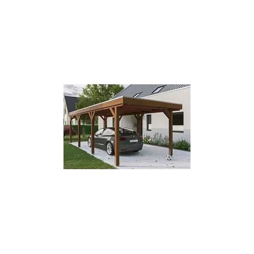 Einzelcarport SKANHOLZ "Grunewald", braun, B/H/T: 289cm x, Carports, mit Aluminiumdach
