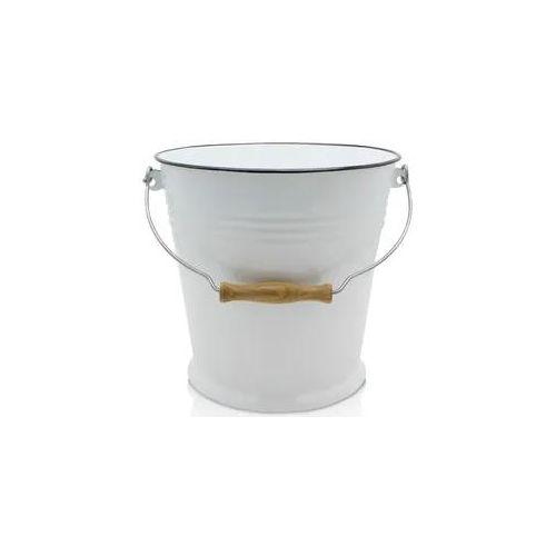 Putzeimer KRÜGER "Triest", weiß, H:27,5cm Ø:28cm, Emaille, Eimer, Putzeimer, Emaille, 10 Liter