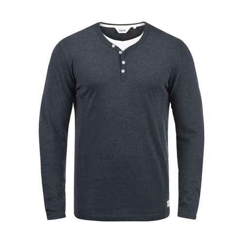 Layershirt SOLID "Layershirt SDDoriano", Herren, Gr. L, blau (ins bl mel), Obermaterial: 60% Baumwolle CO. 40% Polyester PES., Shirts Layershirt