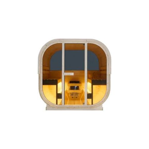 Sauna SANOTECHNIK "»HANKO« Außensauna", braun (holz), Saunaofen, 8 kW, Saunen, geeignet für 6 Personen, Fichtenholz