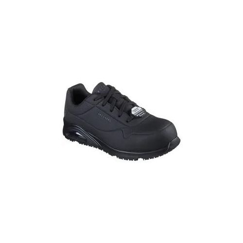 Berufsschuh SKECHERS "WORK UNO SR - DOLTIN" Gr. 45, schwarz, 45, Synthetik, Textil, Schuhe, Arbeitsschuh, Sicherheitsschuh, Halbschuh mit Zehenschutz