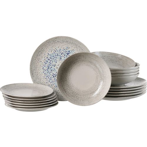 Tafelservice RITZENHOFF & BREKER "Rimini", grau, 18 Stk., Steinzeug, Geschirr-Sets, Tafelservice, Teller Set, aus Steinzeug für 6 Personen