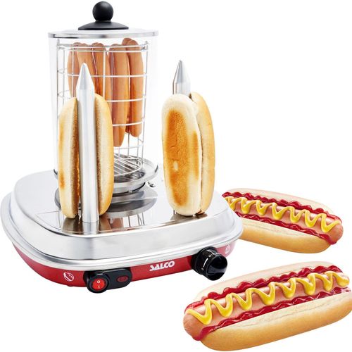 SALCO Hotdog-Maker "SHO-6", bunt (rot, silberfarben), B:33,5cm H:34cm T:36cm, Hot-Dog-Maker, Hotdog-Maker