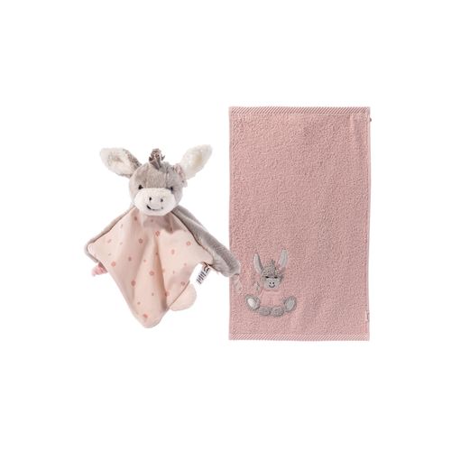 Schnuffeltuch STERNTALER "Geschenk-Set ESEL Emmi Girl", Kinder, rosa (zartrosa), Obermaterial: 100% Polyester PES., Schnuffeltücher Schnuffeltuch