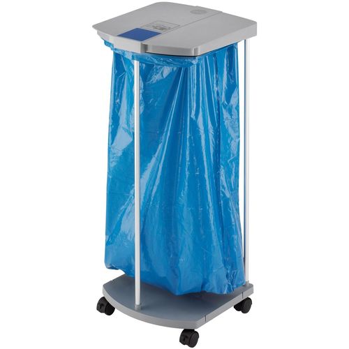 Müllsackständer HAILO "ProfiLine MSS XXXL", grau, B:43cm H:97cm T:45cm, Kunststoff, Mülleimer, Müllsackständer, 120 Liter, grau, Müllsackhalterung mit Rollen