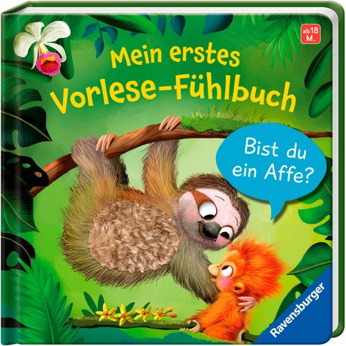 Kinderbuch RAVENSBURGER "Pappbilderbuch, Mein erstes Vorlese-Fühlbuch Bist du ein Affe?", bunt, B:16,7cm H:16,7cm, Bücher, Kinderbuch
