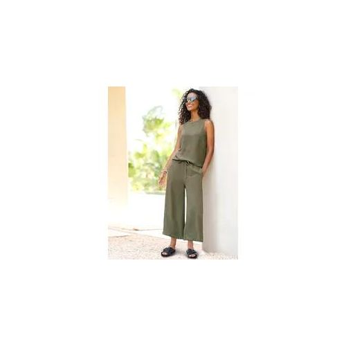 Hosenanzug HEINE, Damen, Gr. 50, Normalgrößen, khaki, 100% Polyester, Anzüge Hosenanzug