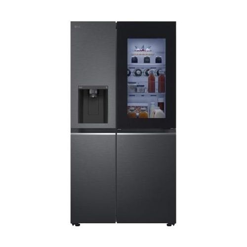 LG SidebySide Kühlschrank mit InstaView Door-in-Door® (EEK E, 635L, 179cm hoch) mit Eis, Crushed Ice und Wasserspender & internem Wassertank GSXV81MCLE GSXV81MCLE