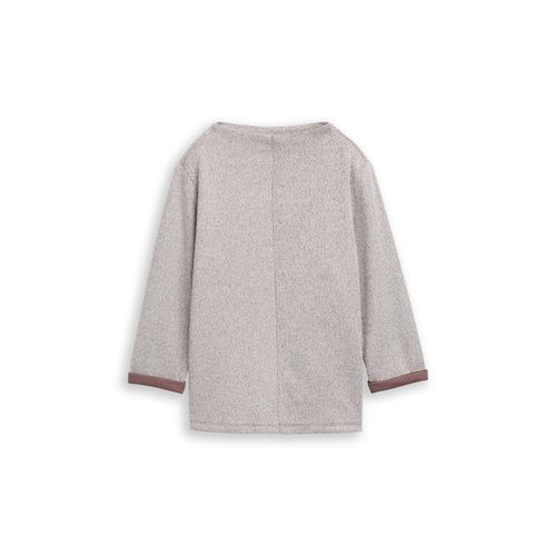 TOM TAILOR Damen Sweatshirt mit Stehkragen, braun, Meliert, Gr. XXXL