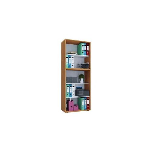 Bücherregal VCM "Holz Büro Regal Bücher Ordner Aktenregal Lona 5f", braun (buche), B:70cm T:37cm, Regale, Bücherregal
