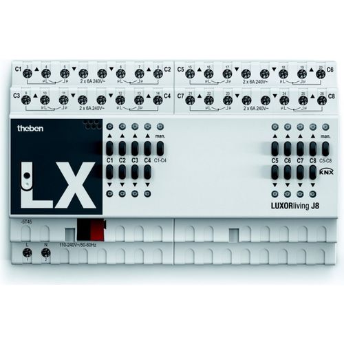 Theben Smart Home-System LUXORliving J8 8 Kanäle Bussystem-Jalousieaktor