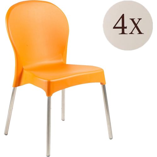 Eclectic - Outdoor-Stuhl, Orange, 4 Stühle Italy