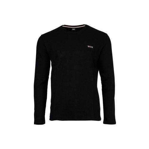 Longsleeve BOSS "Longsleeve Waffle Longsleeve 1er Pack", Herren, Gr. M, schwarz, Obermaterial: 60% Baumwolle CO. 40% Polyester PES., Shirts