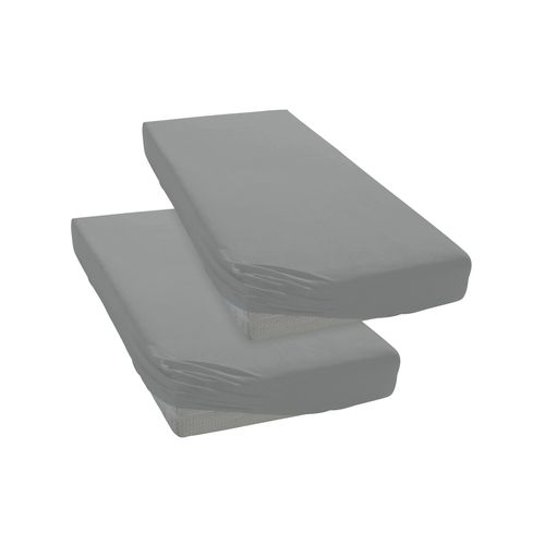 Spannbettlaken GOODPRODUCT "PAPRIKA", grau (mittelgrau), B:90cm L:200cm, Microfaser-Jersey, Obermaterial: 100% Polyester, Bettlaken, Spannbettlaken, Bettlaken Laken in zwei Qualitäten: Fleece & Jersey, schnelltrocknend