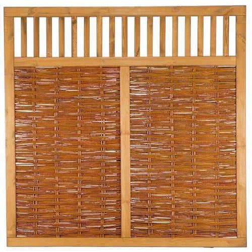 VESUV Weidengeflechtzaun 180 x 180 cm, braun gebeizte Weide