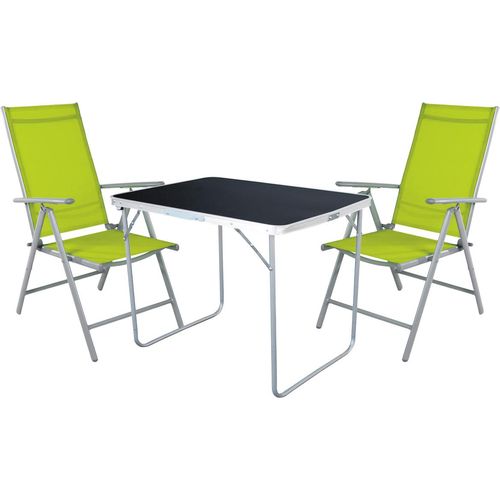 3-tlg Camping Set Gartenmöbel Campingtisch + 2 Campingstuhl Limegrün