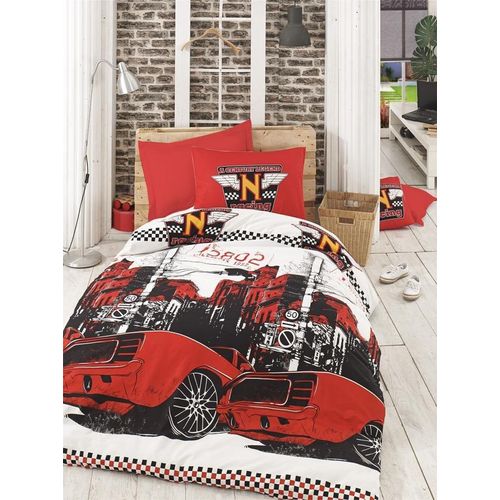L'Essentiel Linge de Maison, Bolide - Red, Ranforce Doppel-Bettbezug-Set, 100 % BAUMWOLLE RANFORCE, Rot, 200 x 220 cm