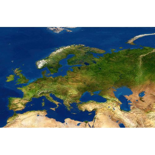 Fototapete PAPERMOON "LANDKARTE-TOPOGRAFISCH EUROPA SKANDINAVIEN DETSCHLAND", bunt, B:3m L:2,23m, Vlies, Tapeten