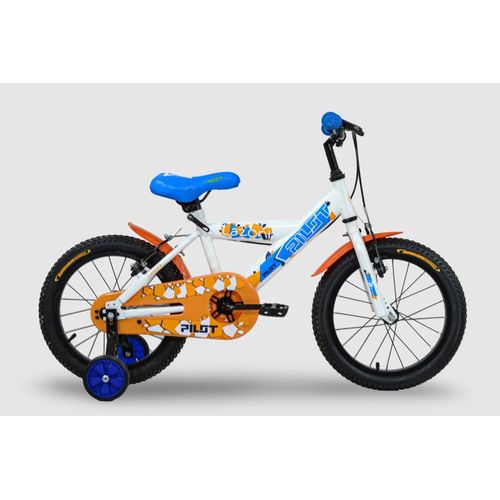 Kids Bike 16 Zoll, Pilot Bike Lazoni White, Speed 1S, Front Brake, V-BRAKE