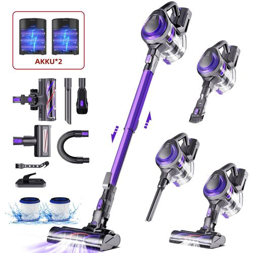 60000PA Akku Staubsauger, Staubsauger Kabellos,Kabelloser Staubsauger,12 in1 Akkustaubsauger Bürstenloser Motor bis zu 50min,für tierhaare,550W