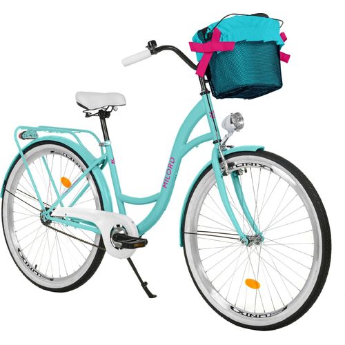 Milord Komfort Fahrrad Mit Korb Damenfahrrad, 26 Zoll, Blau, 1 Gang