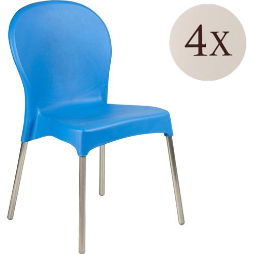Eclectic - Outdoor-Stuhl, Blau, 4 Stühle Italy
