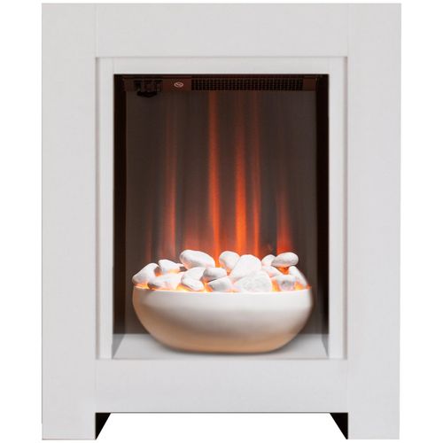 Kamin-Set Adam Monet in Weiß mit elektrischem Kamin, Maße 73 cm x 60 cm x 20 cm, LED-Flamme, Heizleistung 1–2 kW