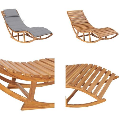 vidaXL Schaukelliege mit Auflage Massivholz Teak - Gartenliege - Gartenliegen - Schaukelliege - Schaukelliegen