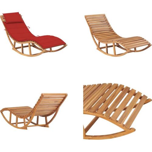 vidaXL Schaukelliege mit Auflage Massivholz Teak - Gartenliege - Gartenliegen - Schaukelliege - Schaukelliegen