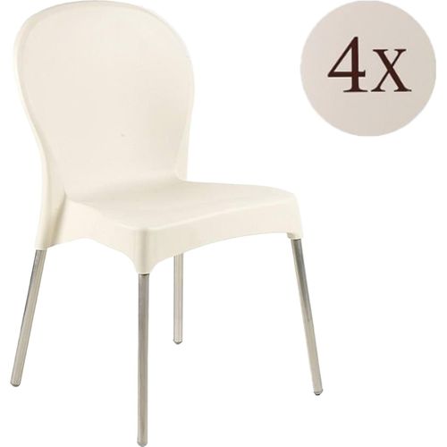 Eclectic - Outdoor-Stuhl, Beige, 4 Stühle Italy