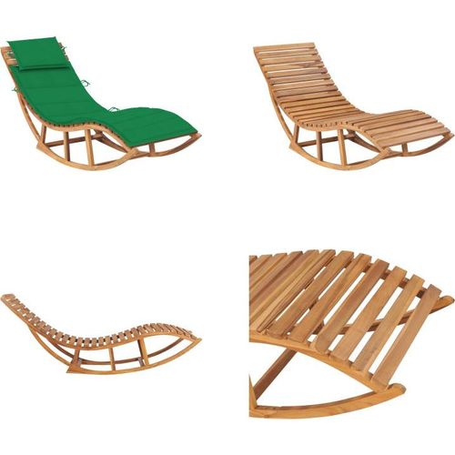 vidaXL Schaukelliege mit Auflage Massivholz Teak - Gartenliege - Gartenliegen - Schaukelliege - Schaukelliegen