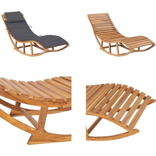 vidaXL Schaukelliege mit Auflage Massivholz Teak - Gartenliege - Gartenliegen - Schaukelliege - Schaukelliegen