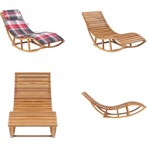 vidaXL Schaukelliege mit Auflage Massivholz Teak - Gartenliege - Gartenliegen - Schaukelliege - Schaukelliegen