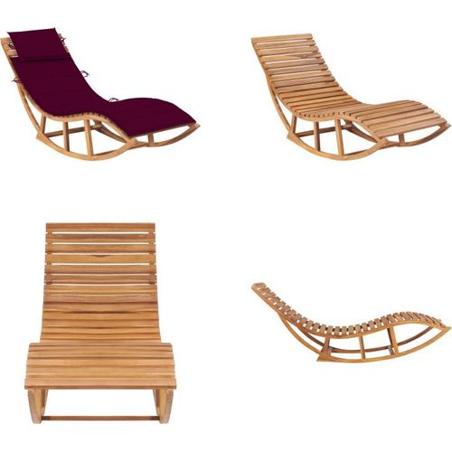 vidaXL Schaukelliege mit Auflage Massivholz Teak - Gartenliege - Gartenliegen - Schaukelliege - Schaukelliegen