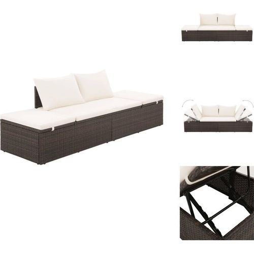 vidaXL Gartenbett Braun 195×60 cm Poly Rattan - Gartenbetten
