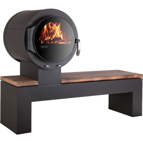 Kaminofen Kanuk® BANK Flamme gestrahlt