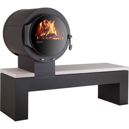 Kaminofen Kanuk® BANK Weiß gestrahlt