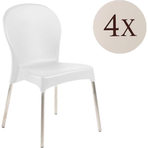 Eclectic - Gartenstuhl, Weiß, 4 Stühle Italy
