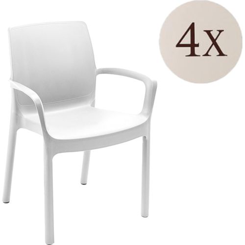 Sapps - Outdoor Stuhl, Weiß, 4 Stühle aus Italien