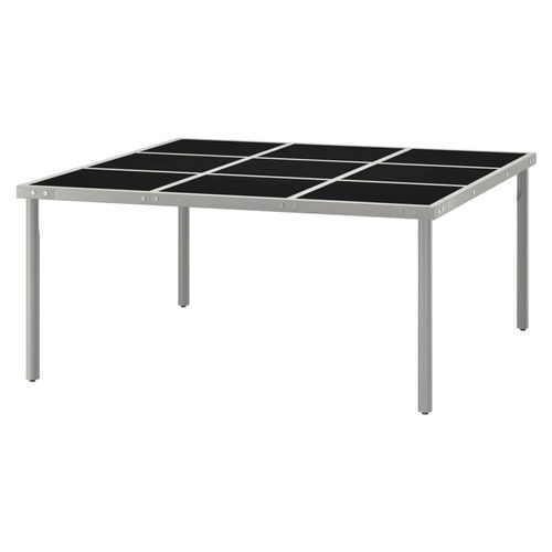 Gartentisch 170 x 170 x 74,5 cm aus Glas und Stahl, für den Außenbereich