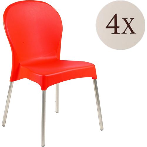 Eclectic - Outdoor-Stuhl, Rot, 4 Stühle Italy
