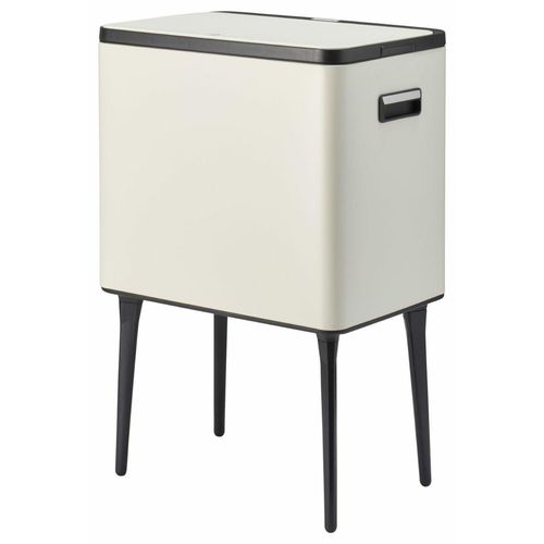 HOWHOMELY | Abfalleimer - Tretmülleimer - 35 l - creme - Mülleimer - Küche - Retro