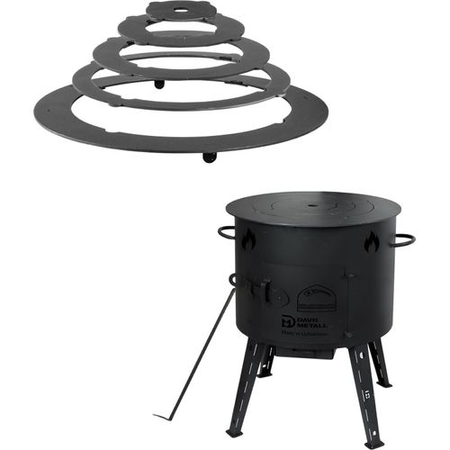 Ø44cm Uchag 2mm Stahl Adapter-Ringe Utschak-Ofen Utschag Feldküche Feuerstelle Campingofen Außenküche Eintopfofen