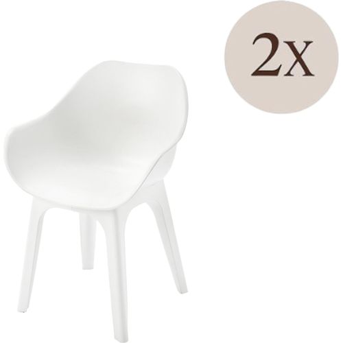 Oakahalla - Gartenstuhl, Weiß, 2 Stühle Italy
