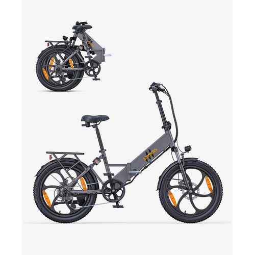 20 Zoll Tragbar Elektrofahrrad Fatbike Für Erwachsene Klapprad E-Bike Klappräder Reichweite 100KM Fetter Reifen E-Bikes Für Stadtpendler Faltbar Grau