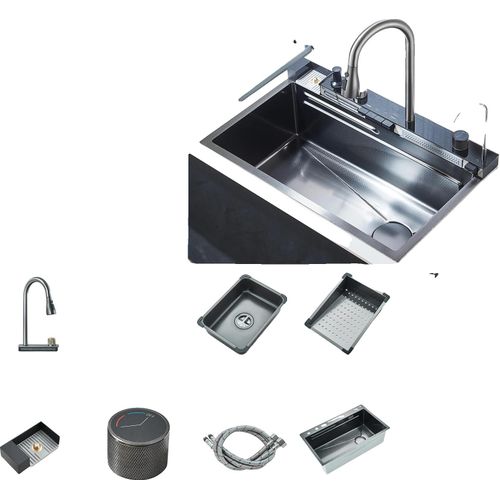 Edelstahl-Kchensple, gerumiges Design, vielseitige Installationsmglichkeiten, 4 Tasten 75X45CM-2