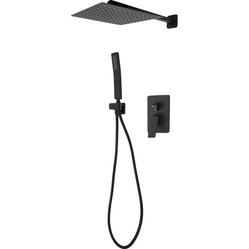 Duschsystem, wandmontiert, mit dualen Nutzungsmöglichkeiten, Schwarz
